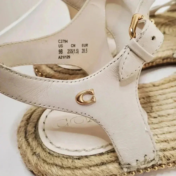 Coach Carissa Espadrille Size 9 Chalk Color - Picture 5 of 8